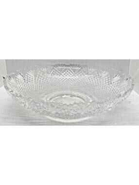 Vintage L.E. Smith Glass Co Diamond Pineapple Pattern Clear Glass Serving Bowl
